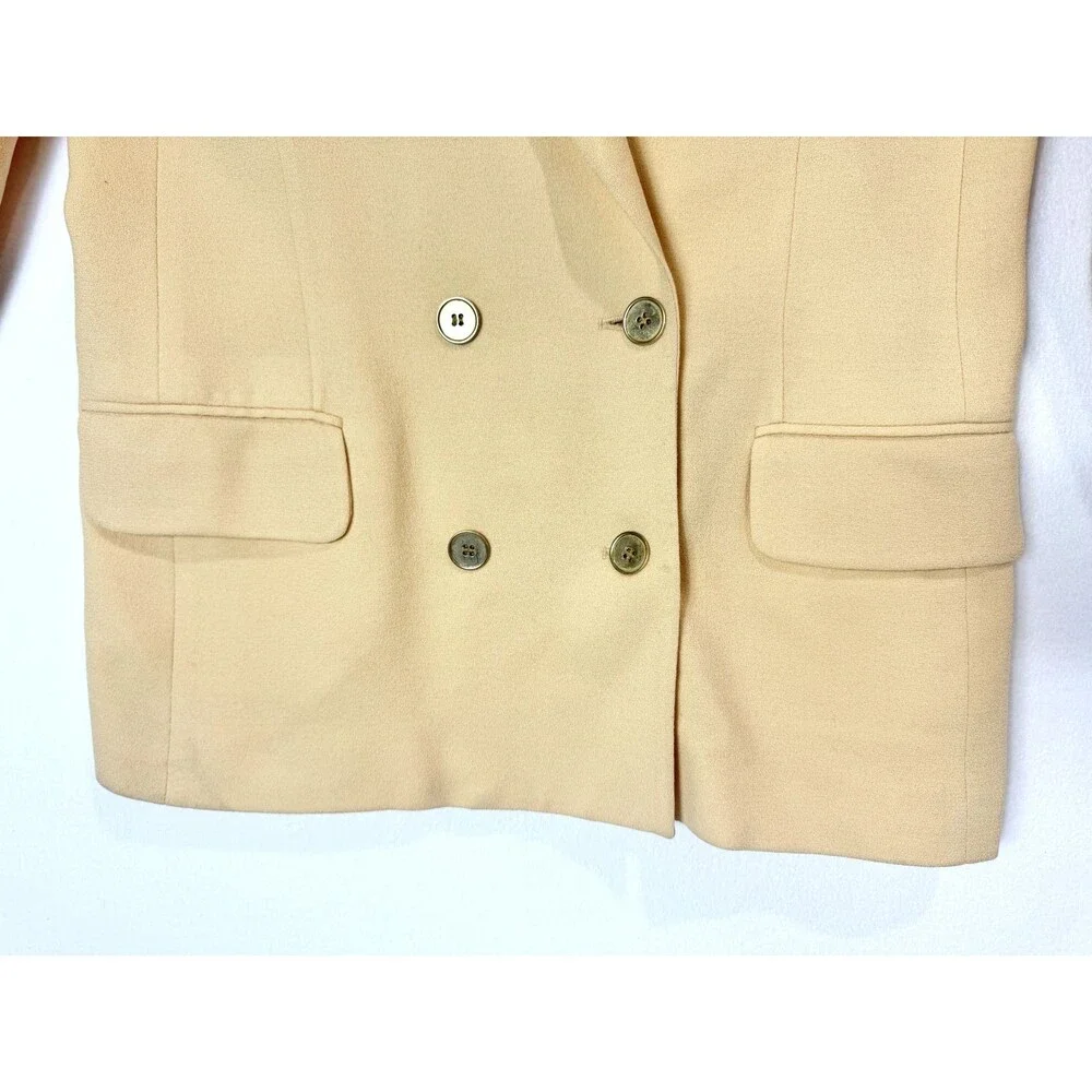 Christian Dior Wool 30 Montaigne Bar Jacket Blazer Neutral Pale Yellow USA Sz 12